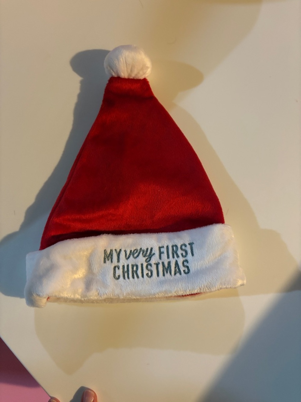My Very First Christmas Red Baby Santa Hat